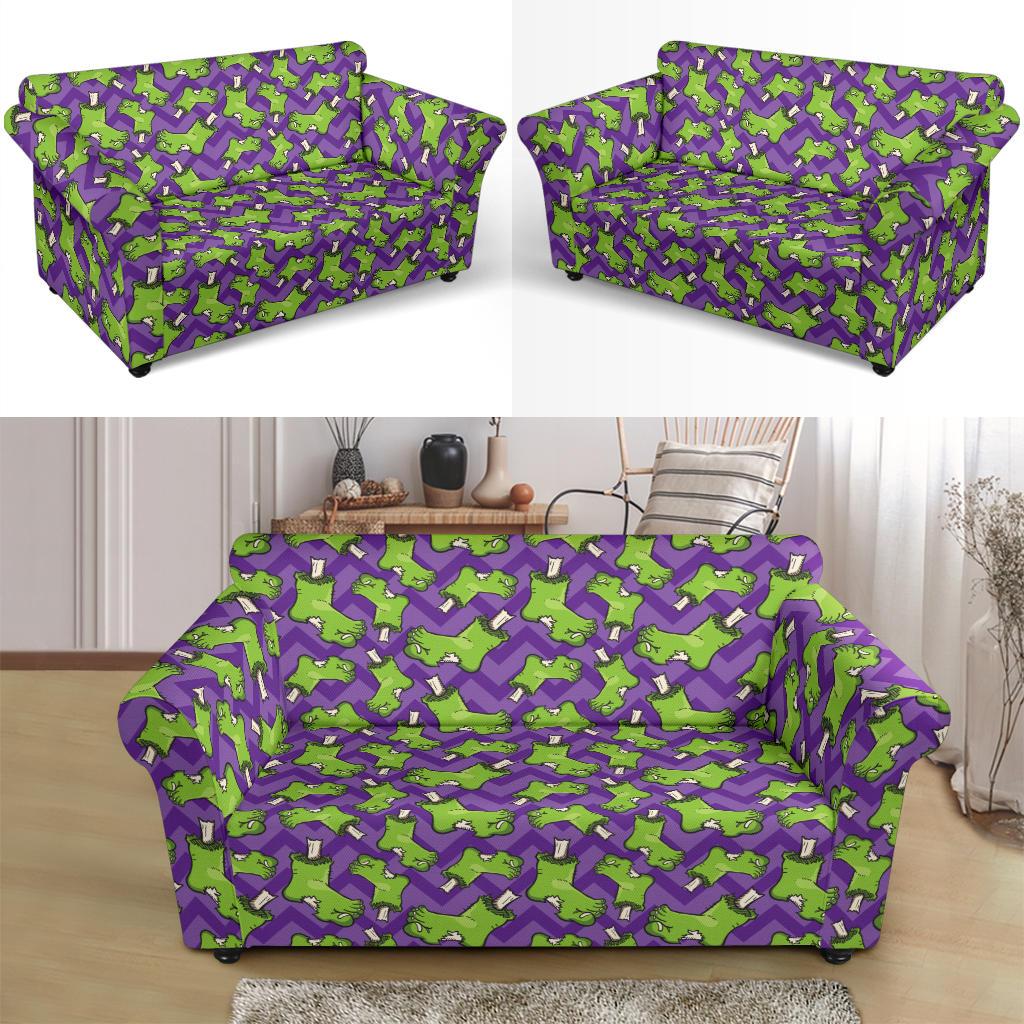 Zombie Foot Design Pattern Print Loveseat Slipcover-JTAMIGO.COM