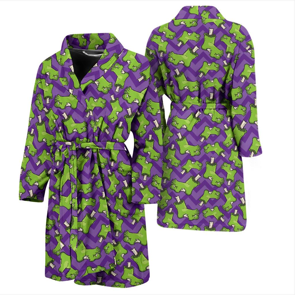 Zombie Foot Design Pattern Print Men Bath Robe-JTAMIGO.COM