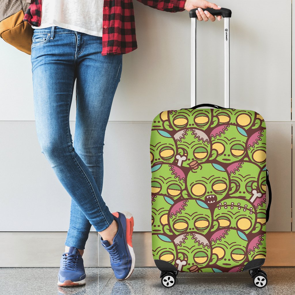 Zombie Head Design Pattern Print Luggage Cover Protector