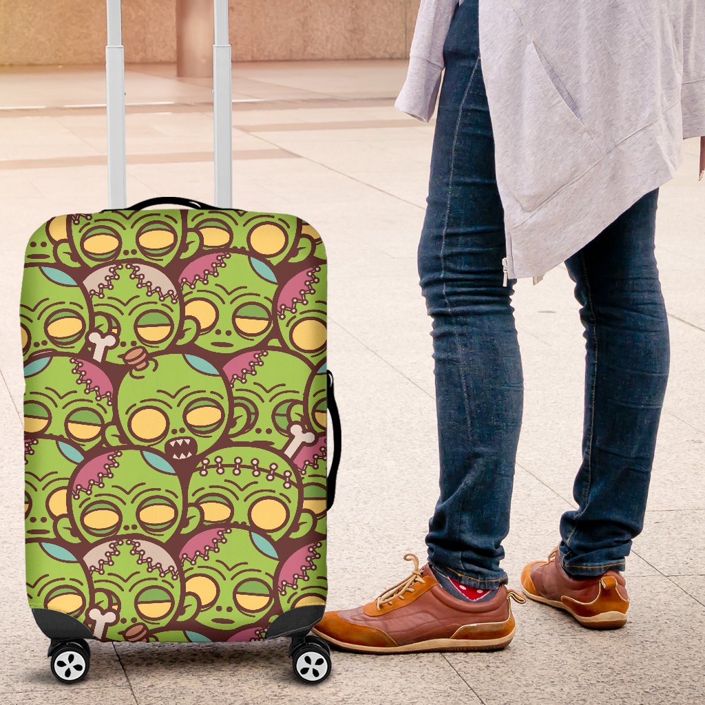 Zombie Head Design Pattern Print Luggage Cover Protector