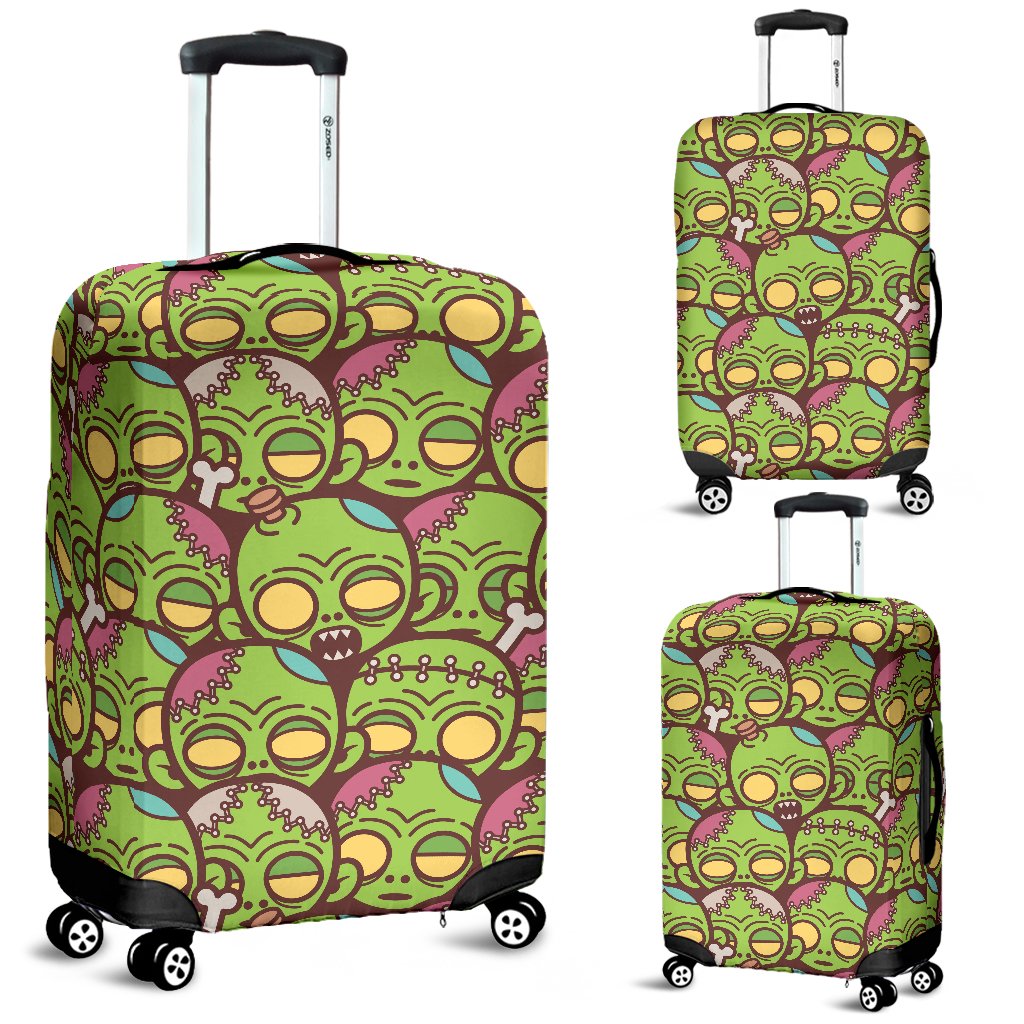 Zombie Head Design Pattern Print Luggage Cover Protector