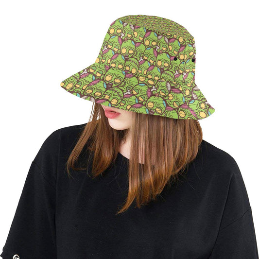 Zombie Head Design Pattern Print Unisex Bucket Hat