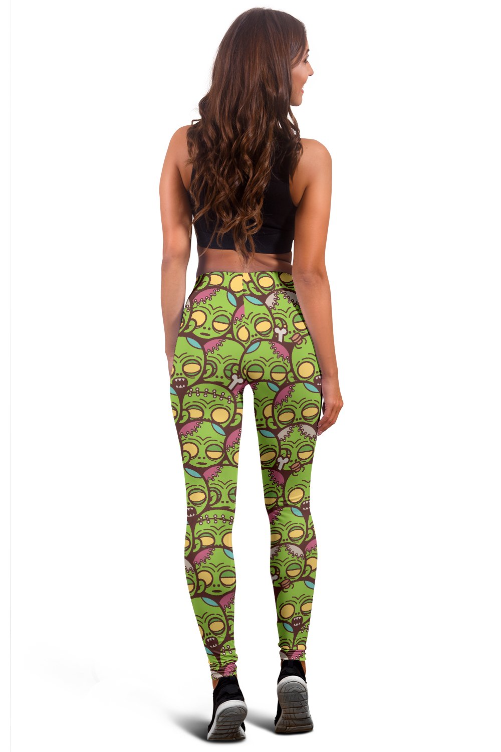 Zombie Head Design Pattern Print Women Leggings
