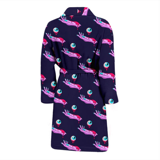 Zombie Pink Hand Design Pattern Print Men Bath Robe-JTAMIGO.COM