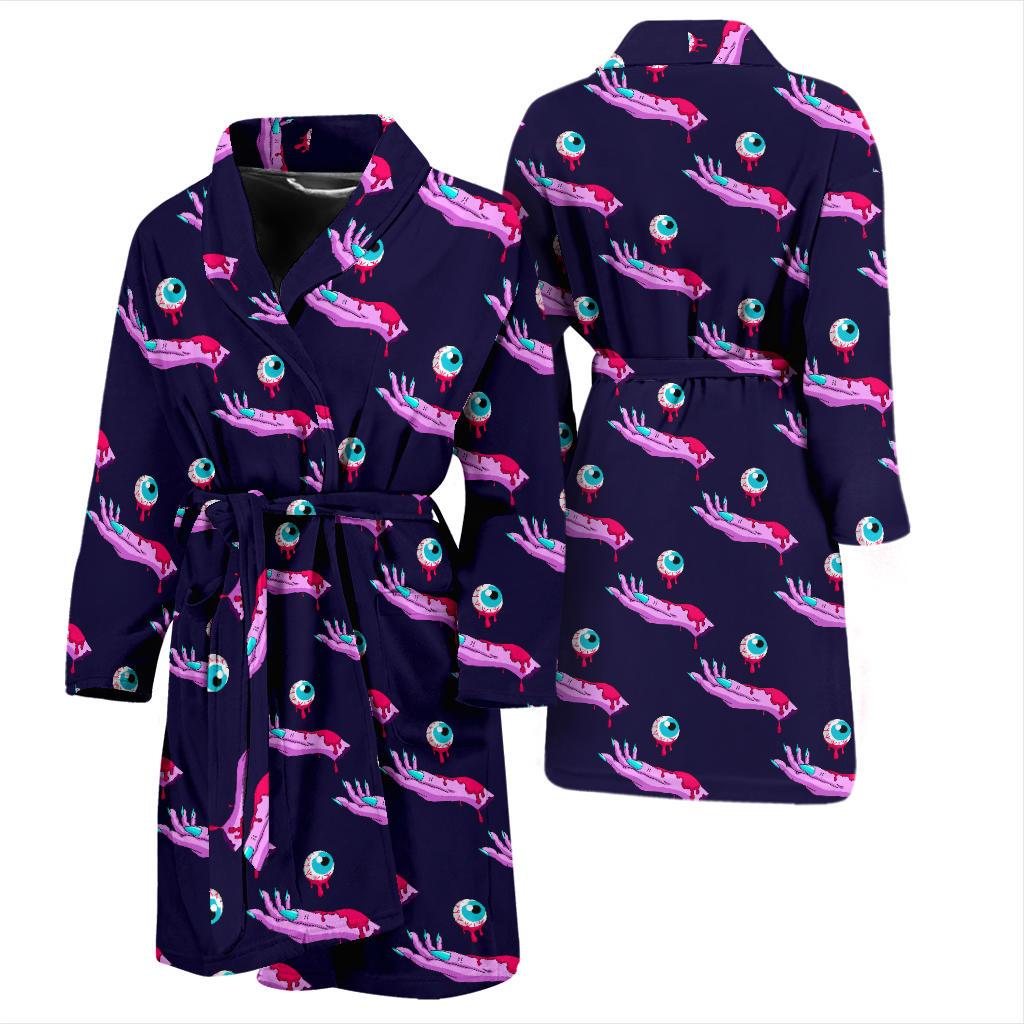 Zombie Pink Hand Design Pattern Print Men Bath Robe-JTAMIGO.COM