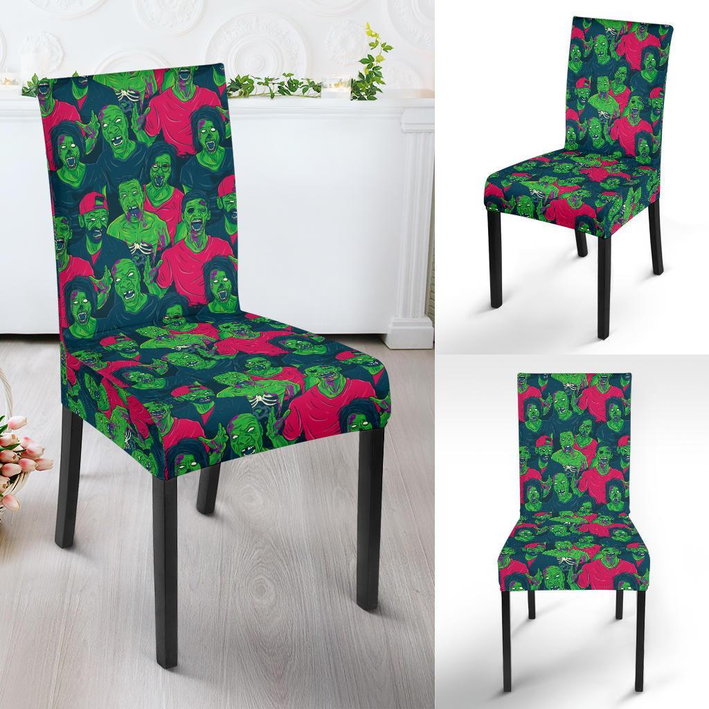 Zombie Themed Design Pattern Print Dining Chair Slipcover-JTAMIGO.COM
