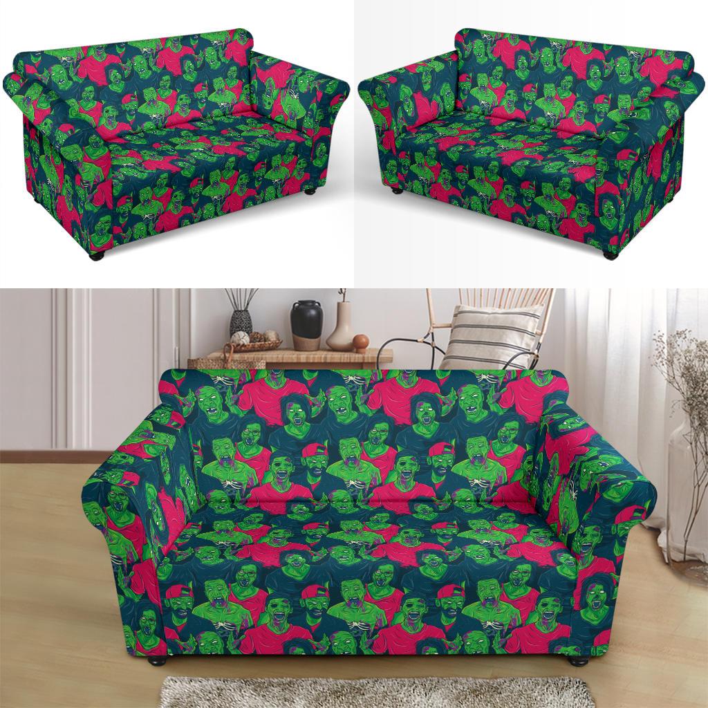 Zombie Themed Design Pattern Print Loveseat Slipcover-JTAMIGO.COM