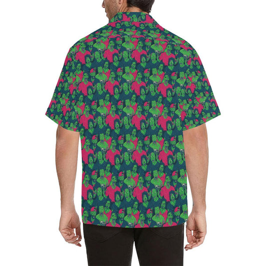 Zombie Themed Design Pattern Print Men Aloha Hawaiian Shirt