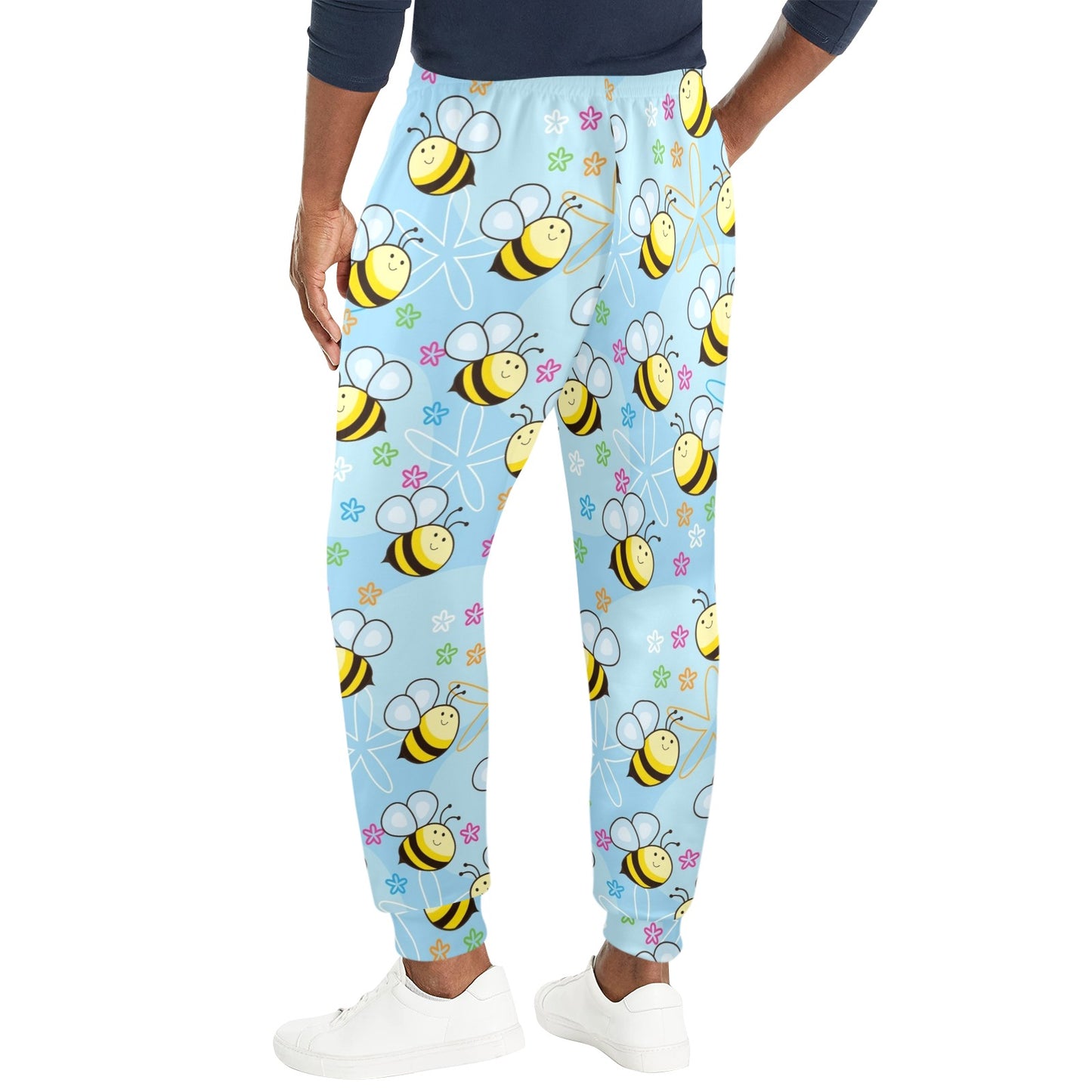 Bee Pattern Print Design BEE03 Men's Casual Track Pants