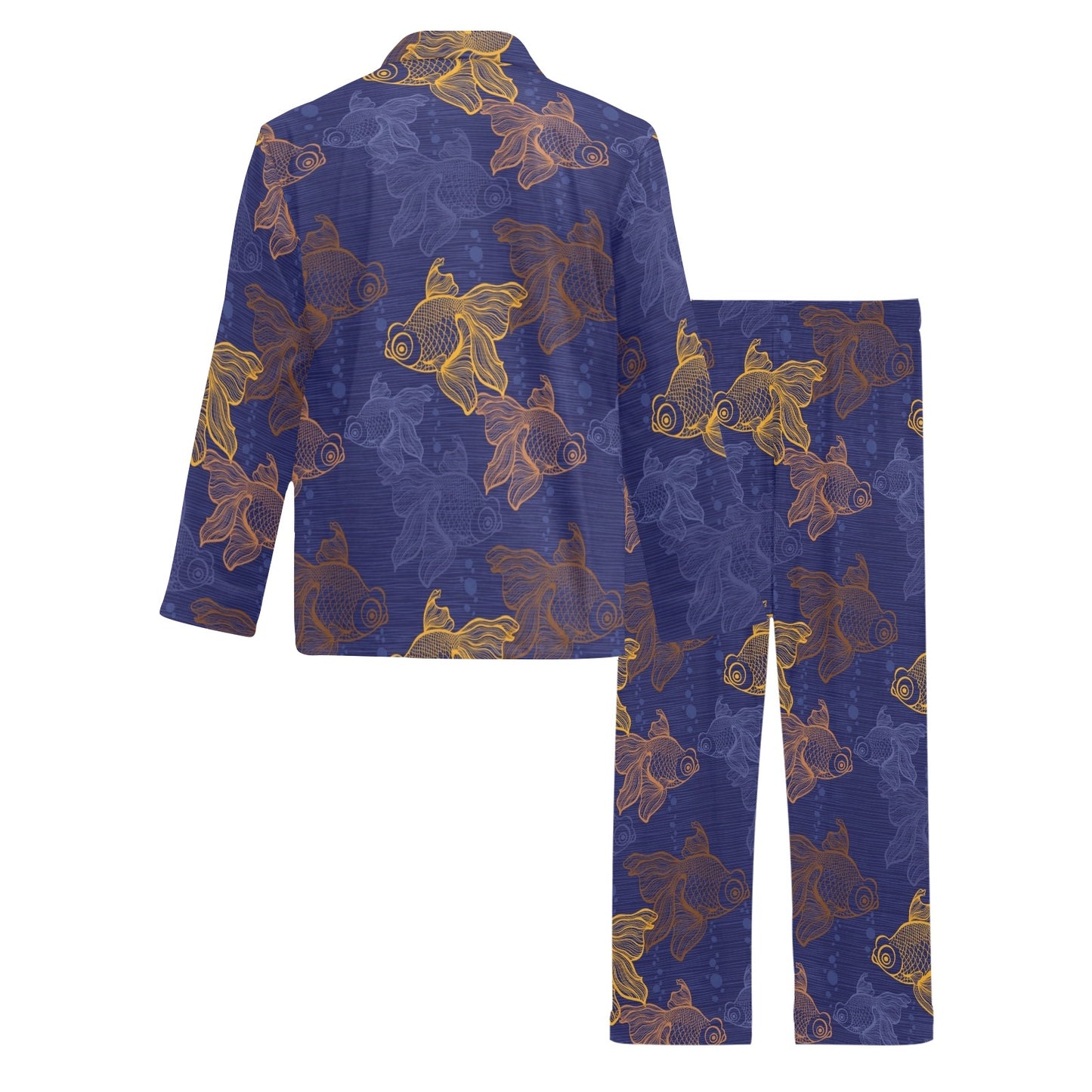 Goldfish Pattern Print Design 01 Men's Long Pajama Set