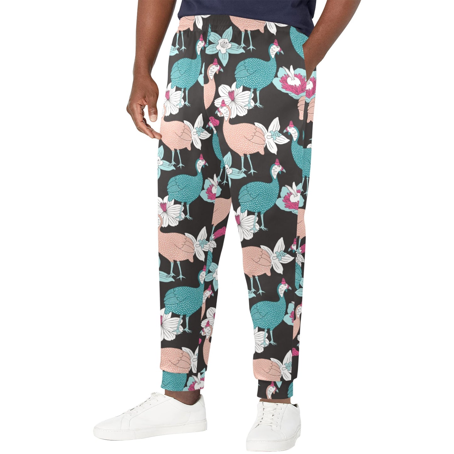 Guinea Fowl Pattern Print Design 03 Men's Casual Track Pants