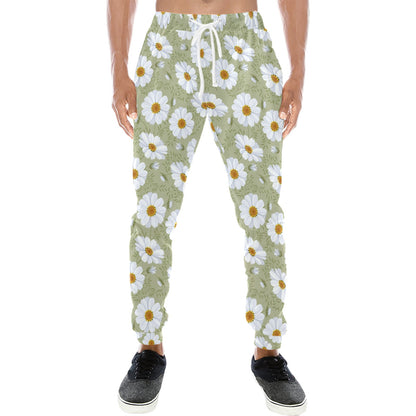 Daisy Yellow Print Pattern Men's Sweatpants