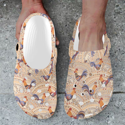 Chicken Boho Style Pattern Unisex Clogs Shoes