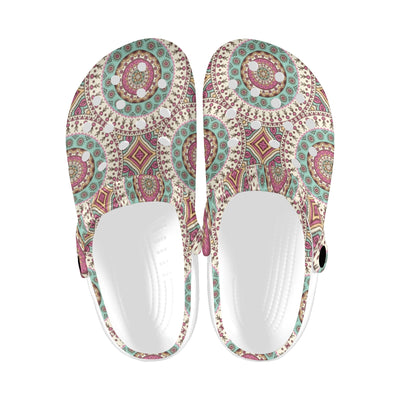 Bohemian Round Style Print Unisex Clogs Shoes