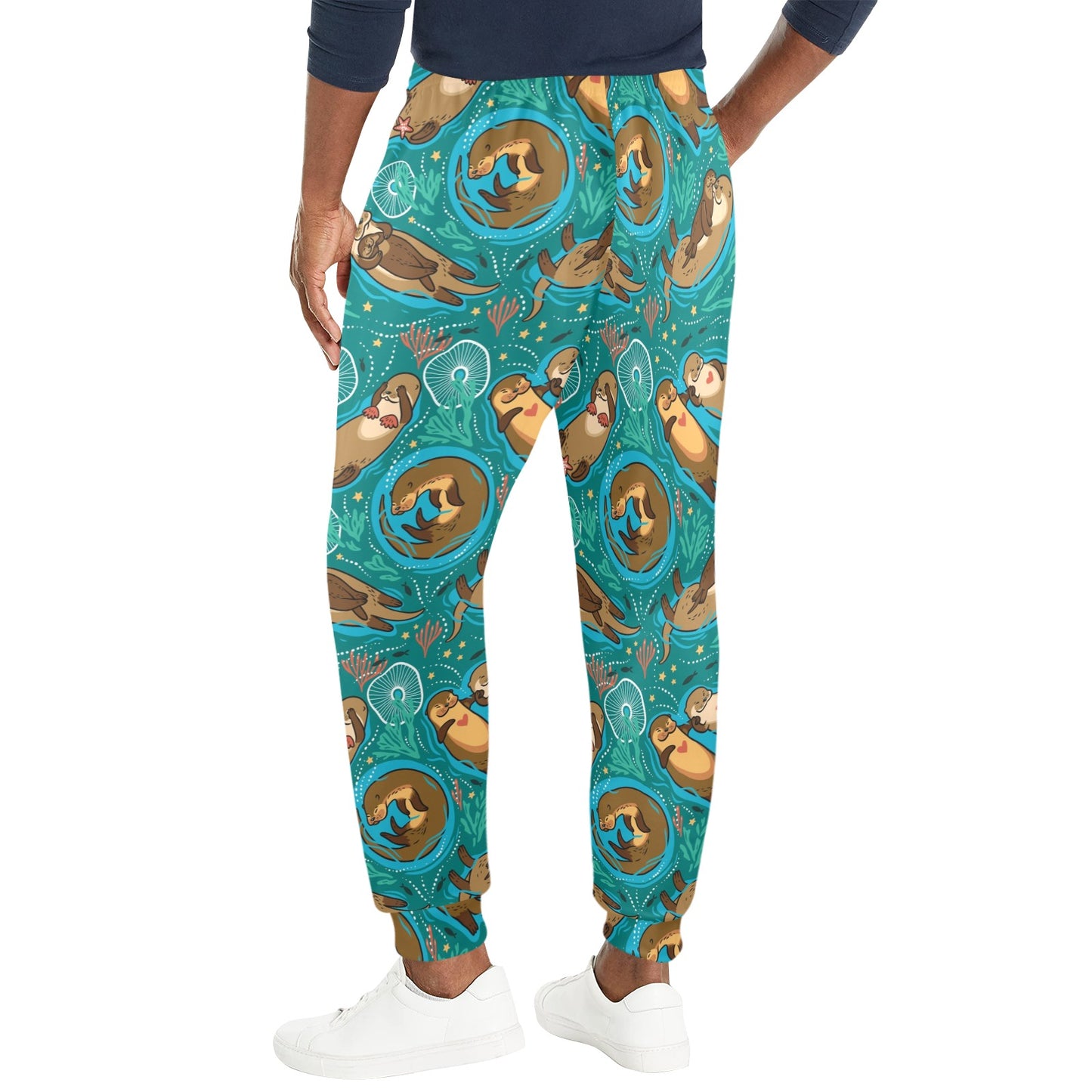 Sea Otter Pattern Print Design 01 Men's Casual Track Pants