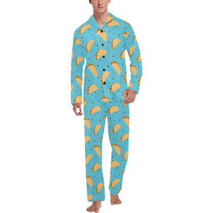 Taco Print Design LKS303 Men's Long Pajama Set