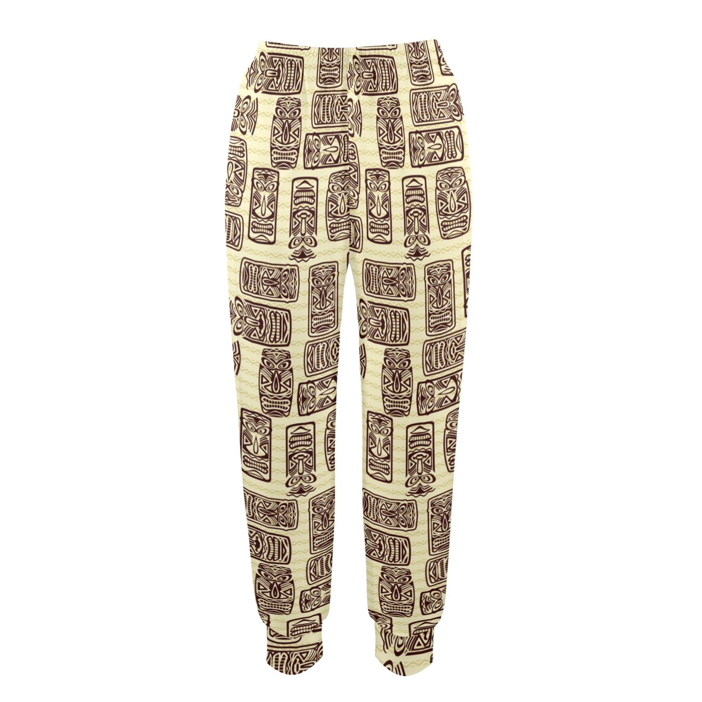 Tiki Brown Mask Print Women's Casual Track Pants