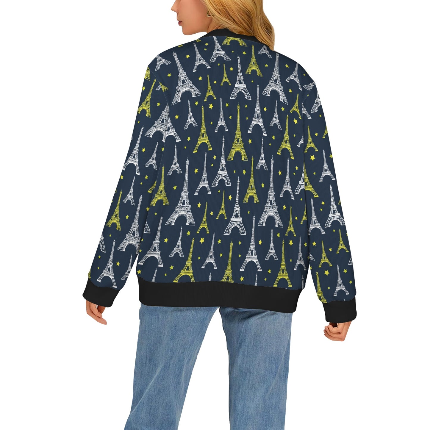 Eiffel Tower Star Print Women's Cardigan
