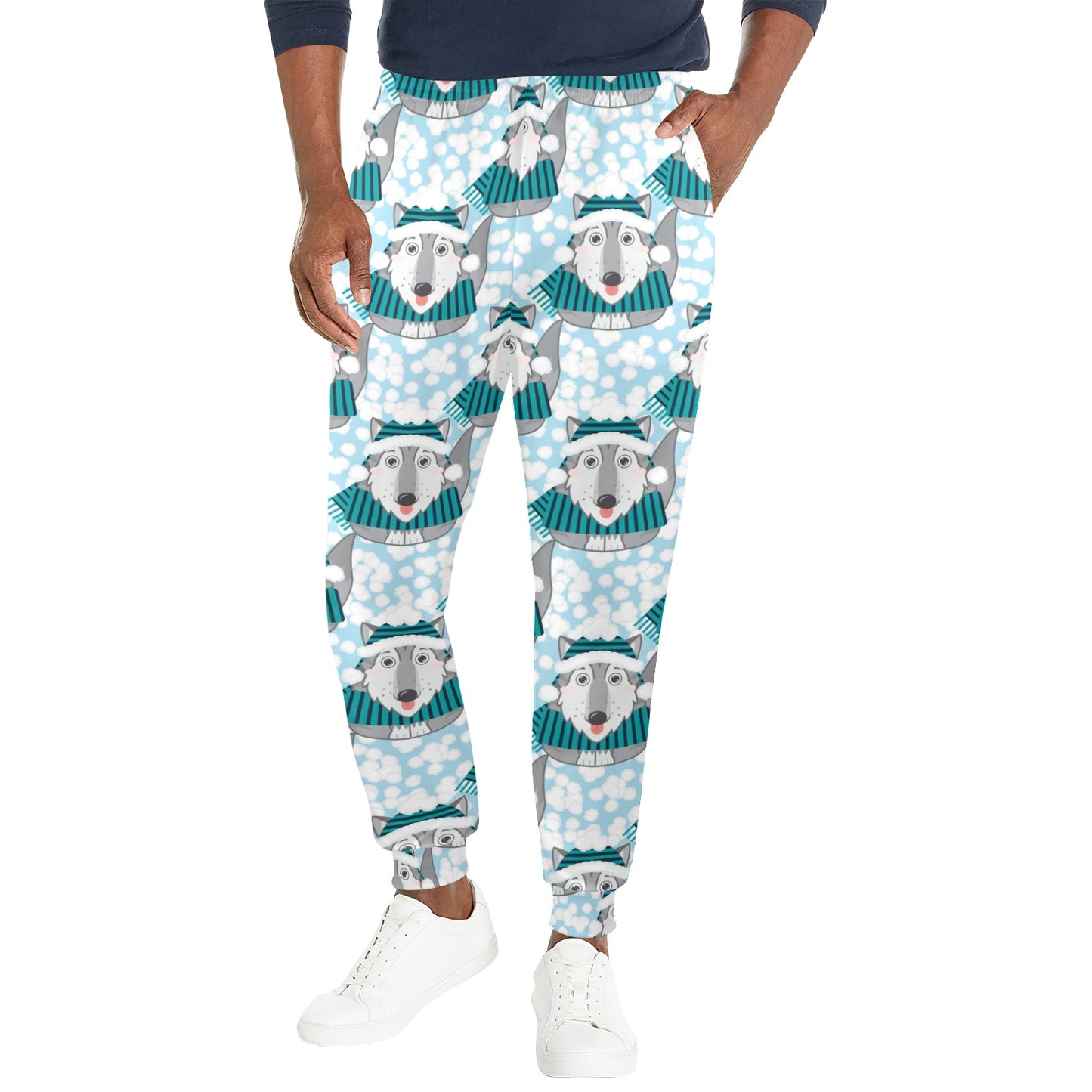 Alaskan Malamute Pattern Print Design 01 Men's Casual Track Pants