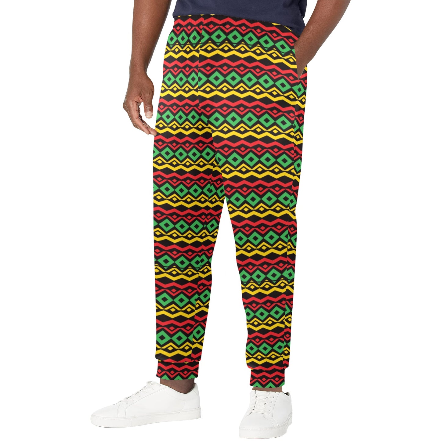 Rasta Reggae Color Themed Men's Casual Track Pants