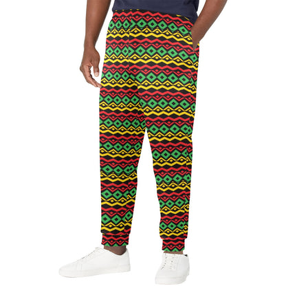 Rasta Reggae Color Themed Men's Casual Track Pants