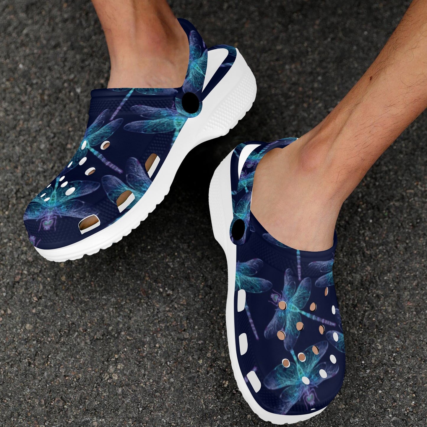 Dragonfly Hand Drawn Style Print Unisex Clogs Shoes