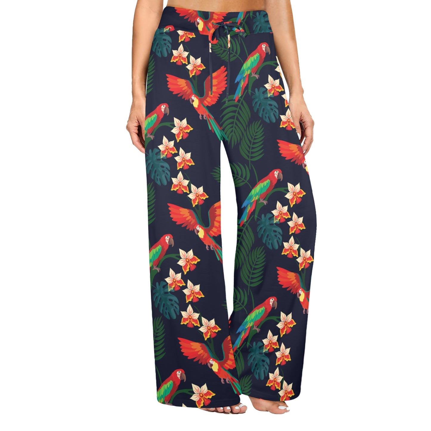 Macaw Pattern Print Design 02 Women's Wide Leg Lounge Pants