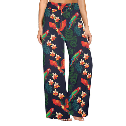 Macaw Pattern Print Design 02 Women's Wide Leg Lounge Pants