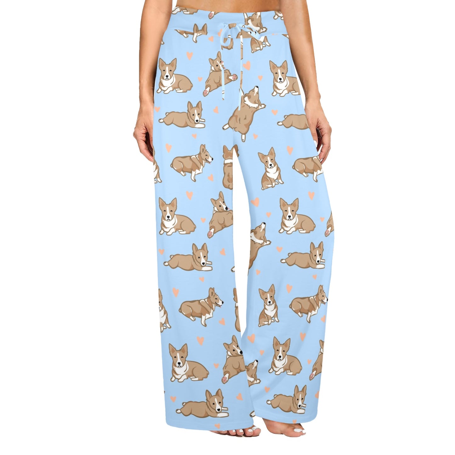 Pembroke Welsh Corgis Pattern Print Design A05 Women's Wide Leg Lounge Pants
