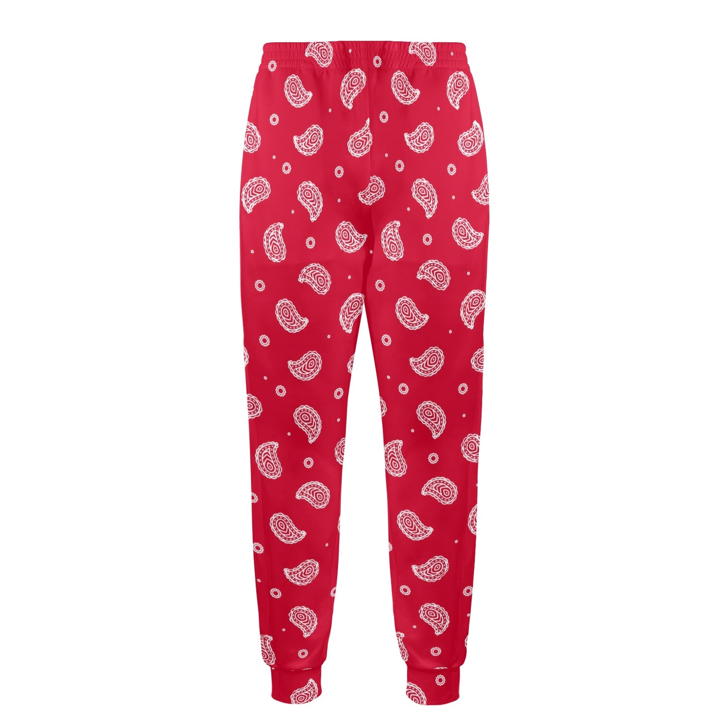 Bandana Red Paisley Print Design LKS305 Men's Casual Track Pants