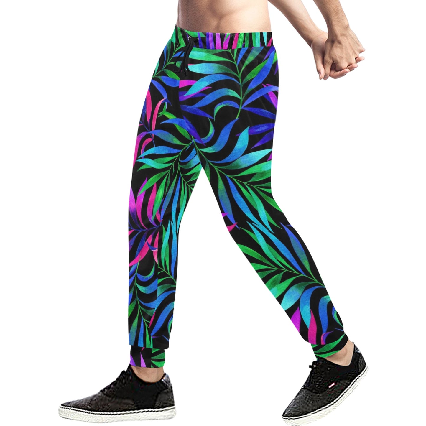 Tropical Flower Pattern Print Design TF010 Men's Sweatpants