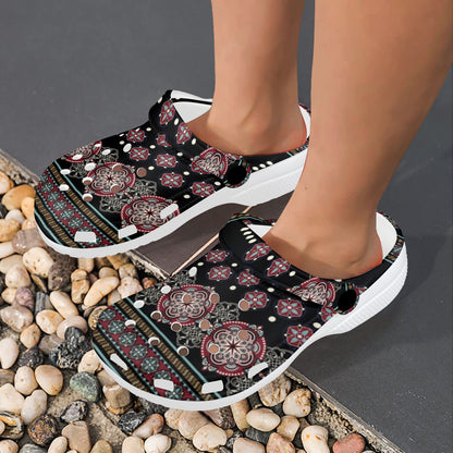 Ethnic Dot Style Print Pattern Unisex Clogs Shoes