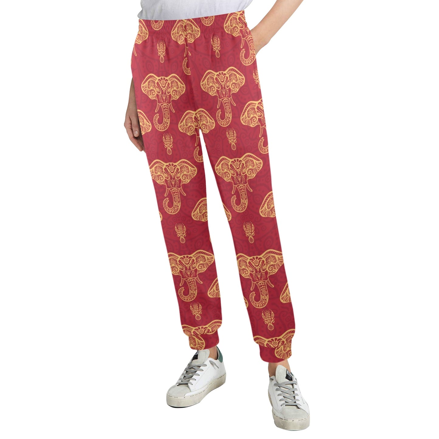 elephant boho style Design Print Pattern JJ0190 Women's Casual Track Pants