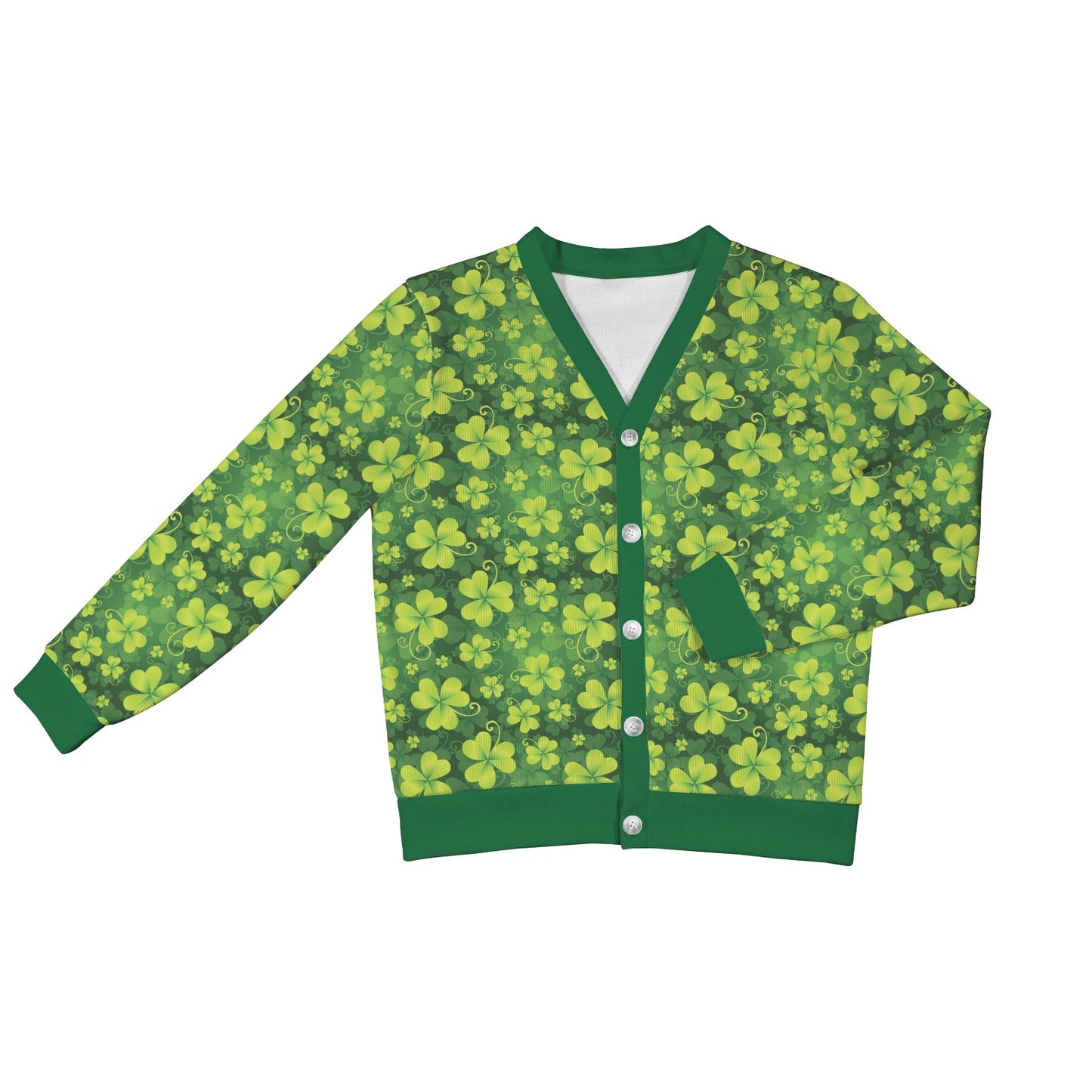 Shamrock Clover Print Women's Cardigan
