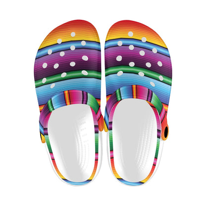 Mexican Blanket Colorful Print Pattern Unisex Clogs Shoes