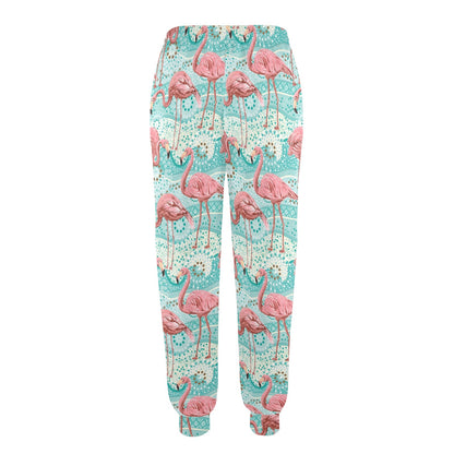 Flamingo Background Themed Print Women's Casual Track Pants