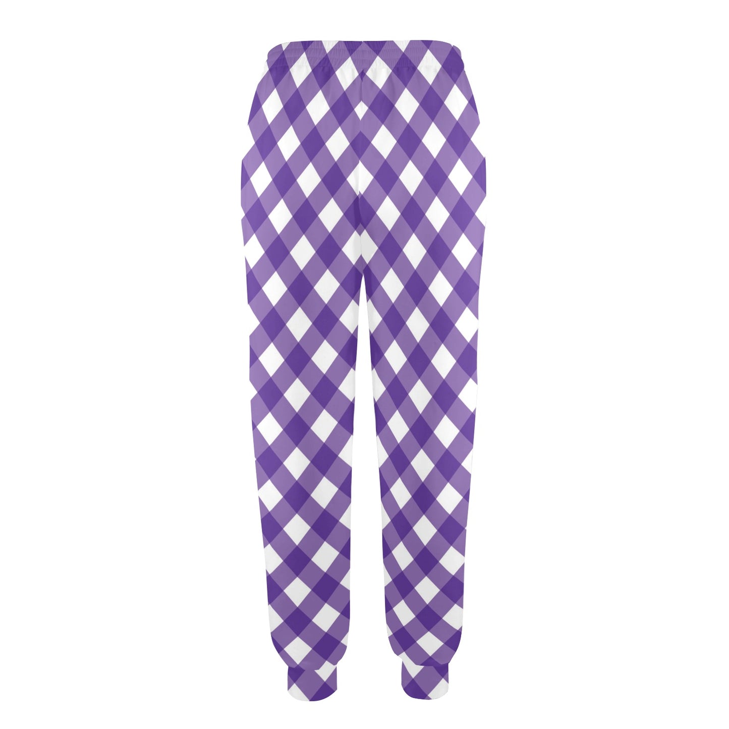 Gingham Purple Pattern Print Design 03 Women's Casual Track Pants