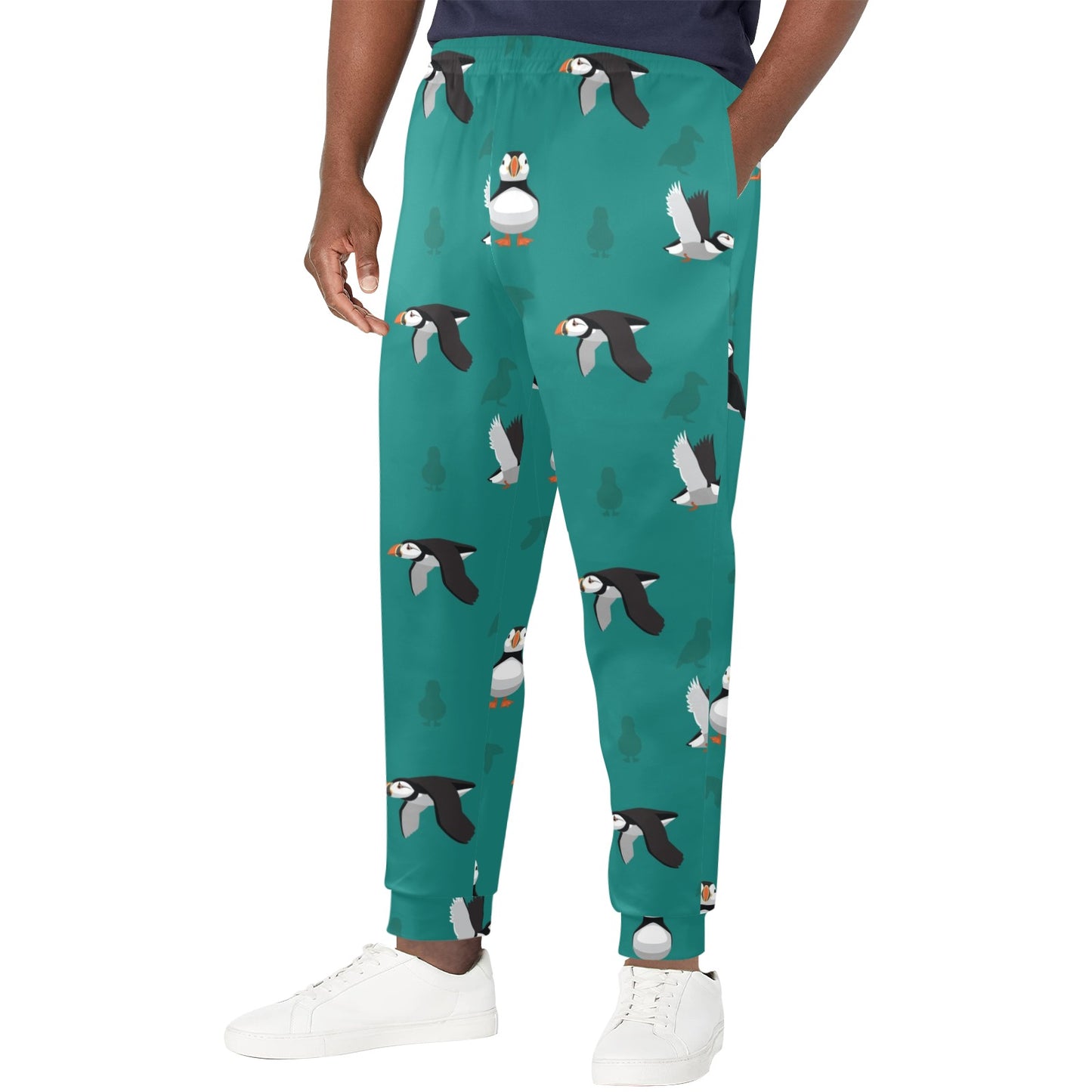 Puffin Pattern Print Design A02 Men's Casual Track Pants