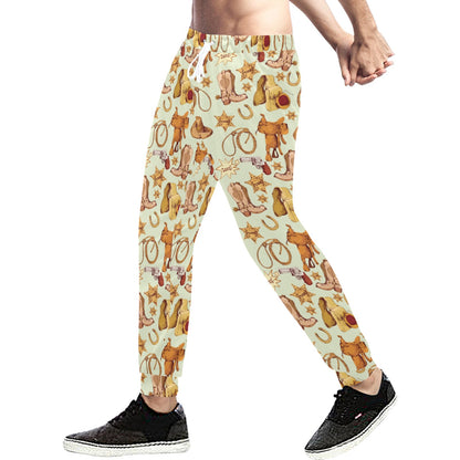 Western Cowboy Design Pattern Men's Sweatpants