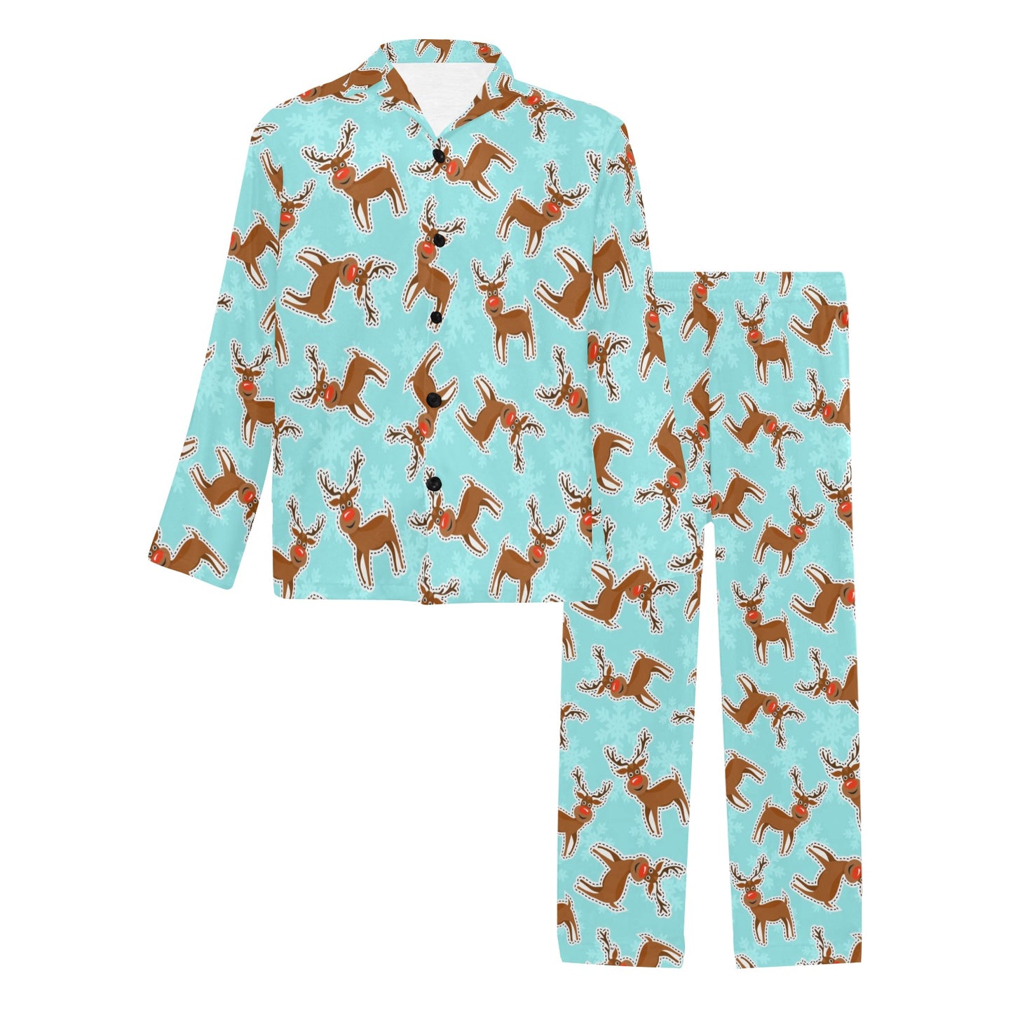 Reindeer Print Design LKS403 Men's Long Pajama Set