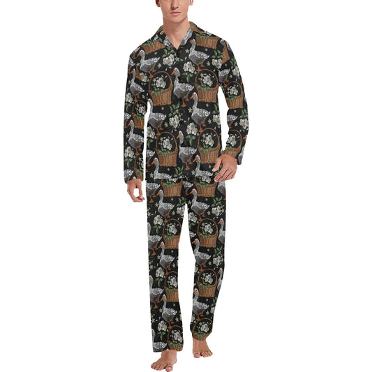 Goose Print Design LKS406 Men's Long Pajama Set