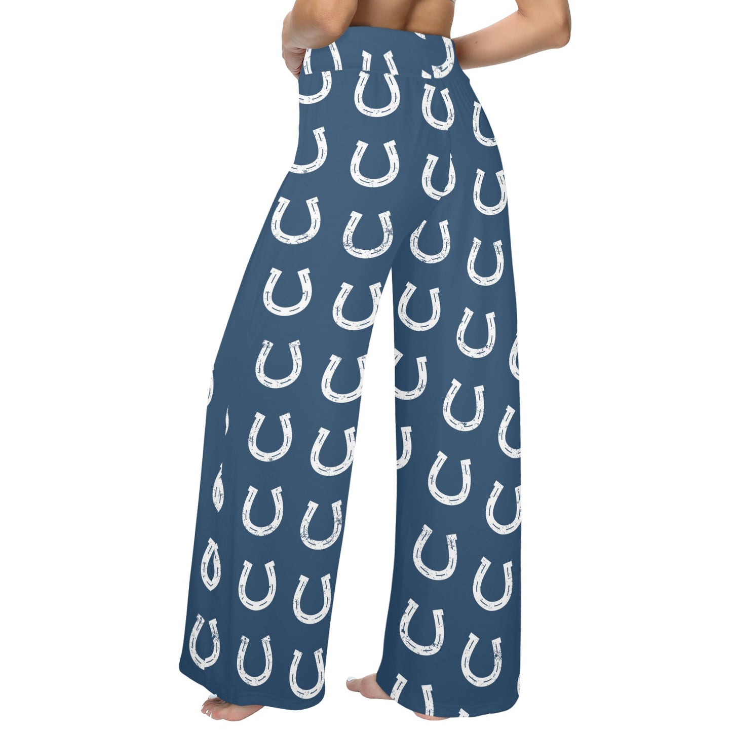 Horseshoe Print Design LKS301 Women's Wide Leg Lounge Pants