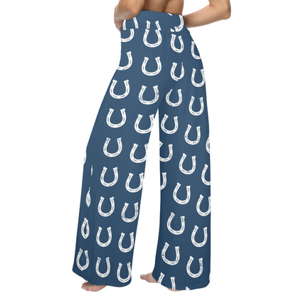 Horseshoe Print Design LKS301 Women's Wide Leg Lounge Pants
