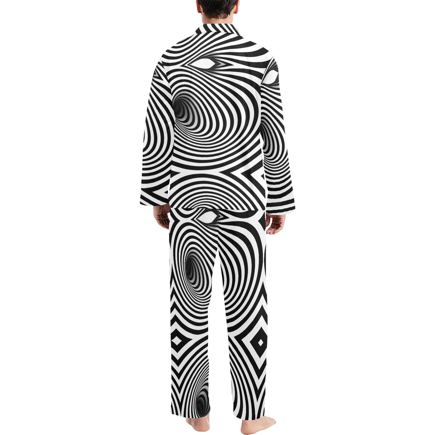 Vortex Print Design LKS303 Men's Long Pajama Set