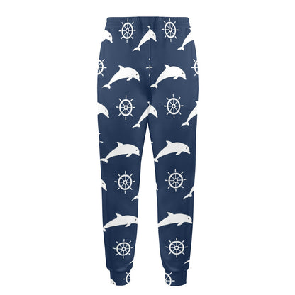 dolphin Design Print Pattern JJ0125 Men's Casual Track Pants