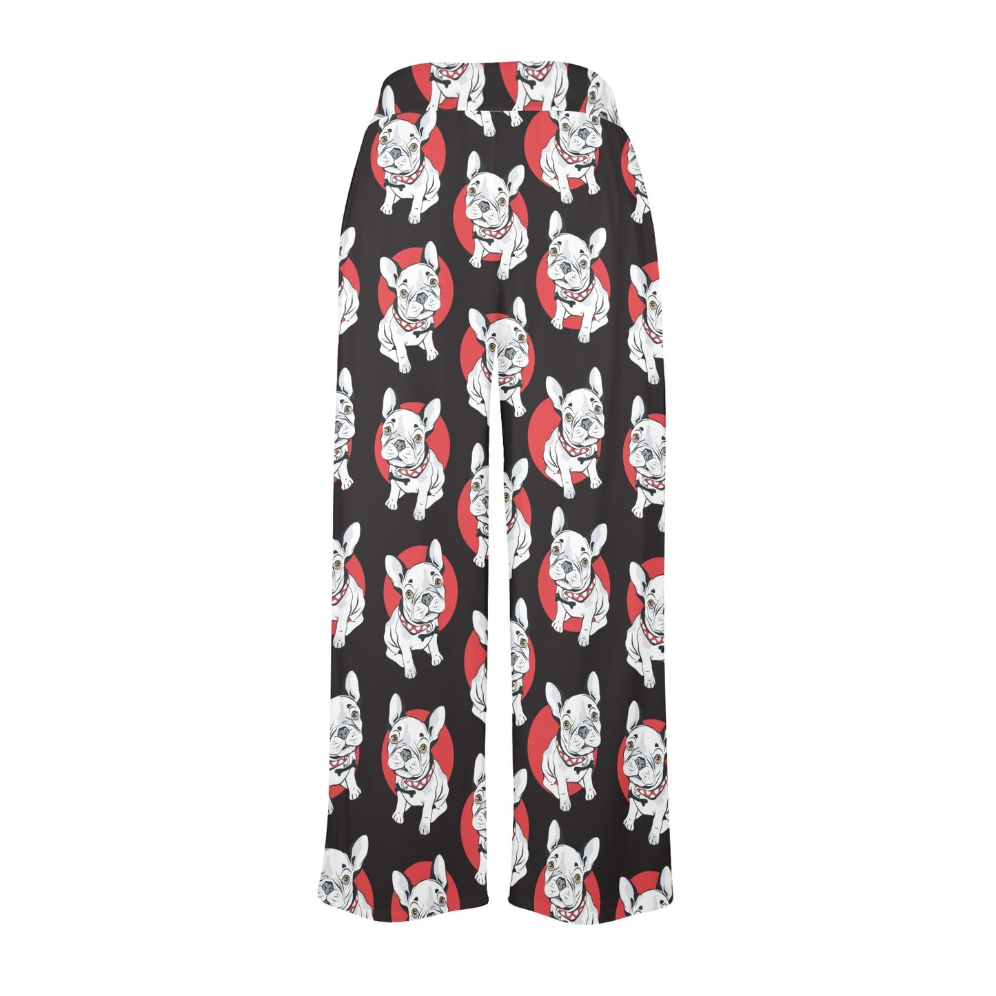 French Bulldogs Design Print Pattern JJ0222 Women's Wide Leg Lounge Pants