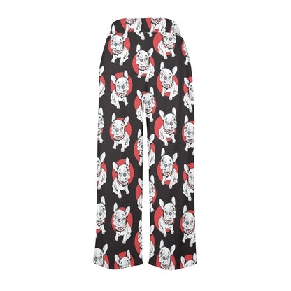 French Bulldogs Design Print Pattern JJ0222 Women's Wide Leg Lounge Pants