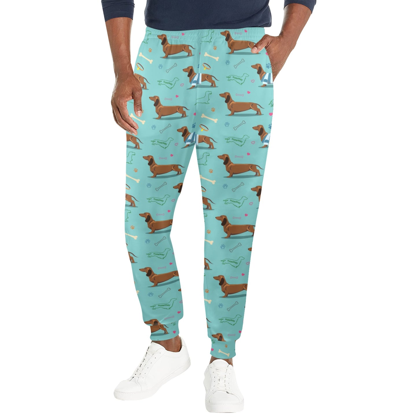 Dachshund Paw Decorative Print Pattern Men's Casual Track Pants