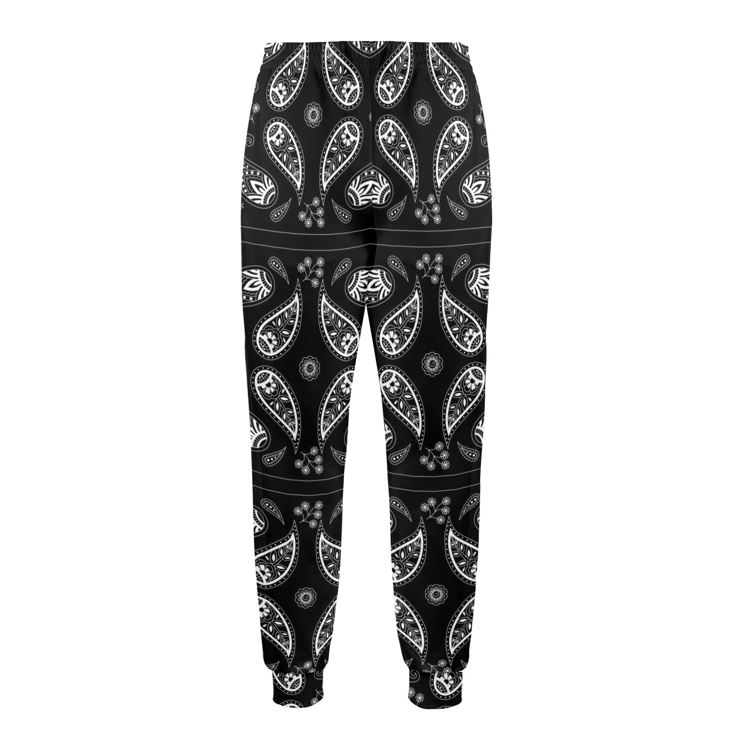 Bandana Paisley Black Print Design LKS308 Men's Casual Track Pants