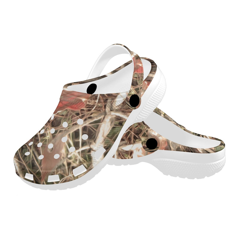 Camouflage Realistic Tree Authumn Print Unisex Clogs Shoes